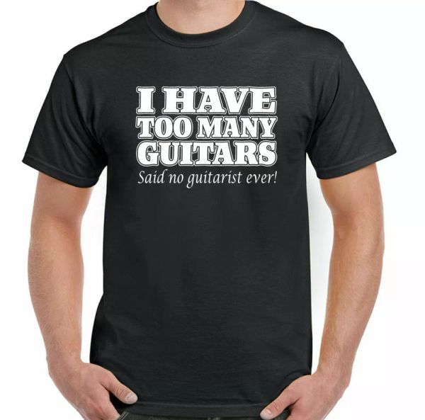 

i have too many guitars mens funny guitarist t-shirt electric bass amp, White;black