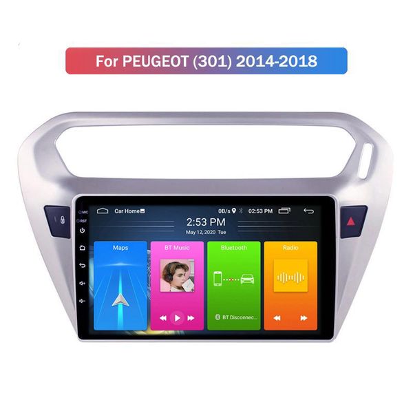 Leitor de DVD do carro do sistema multimídia do Android de 9 polegadas para Peugeot (301) 2014-2018