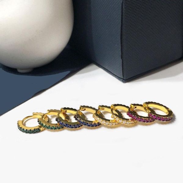 

hoop & huggie 2021 jewelry colorful rhinestone earrings for women, Golden;silver