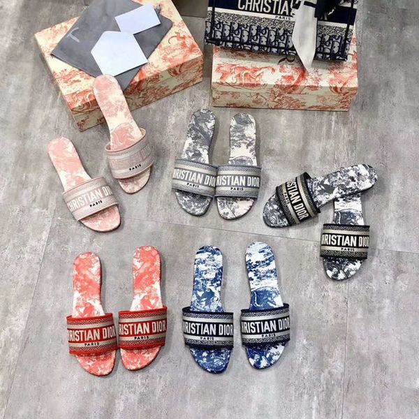 

d family embroidered sandals 202 new 3d alphabet printed flat bottomed slippers 4qmm zmm, Black