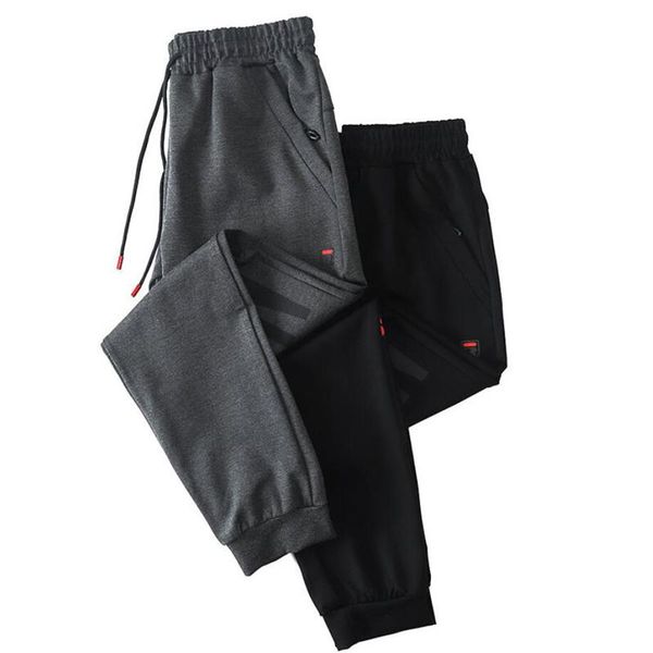 

big size 6xl 7xl 8xl oversize pants autumn men sweatpants letter cool sports high streetwear loose elastic stretch men's, Black