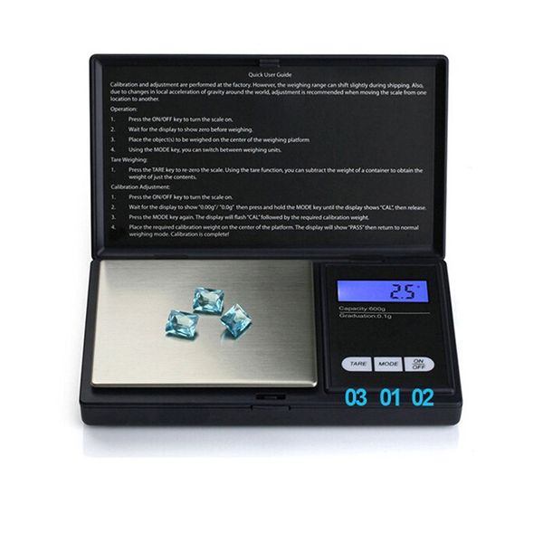 

mini digital pocket scale 100/200/300/500g 0.01g electronic weighter with lcd display 2 battery for jewelry gold dry herb dhl