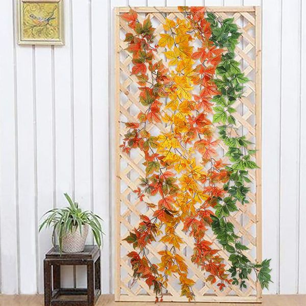 

180cm artificial plant vines wall hanging green plants ivy garland tree fake autumn leaves home garden wedding decor decorative f flowers &