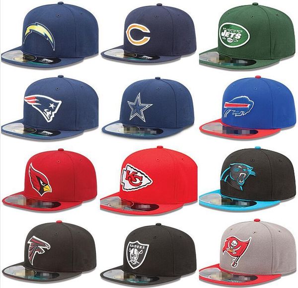 

all teams sport fitted cap men's fashion us football full closed caps casual leisure solid color fashion size summer fall hat, Blue;gray