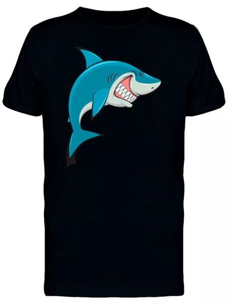 

Blue Shark Cartoon Sideview Tee Men's -Image by Shutterstock, White;black