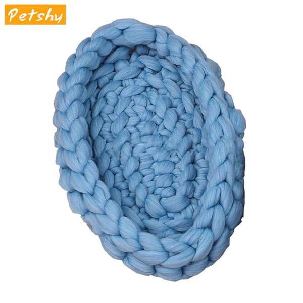 

cat beds & furniture petshy nordic pet bed house knitted handmade solid color puppy small dog kitten sleeping pad cushion sofa cats nest