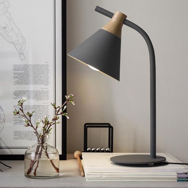 

table lamps europe style modern iron wood lamp creative design led desk for study bedroom livingroom bed home art decor