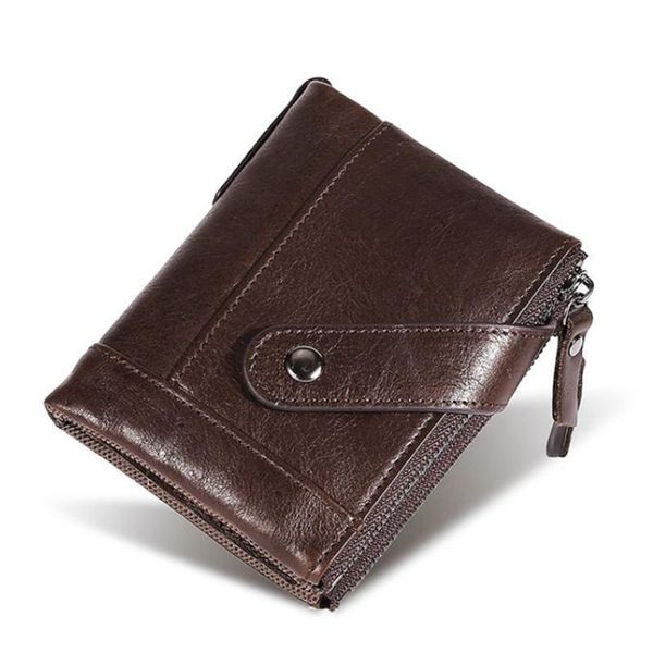 

wallets oil wax cow leather double zippers men hasp wallet portfolio gift male cudan portomonee perse coin purse pocket money bag, Red;black