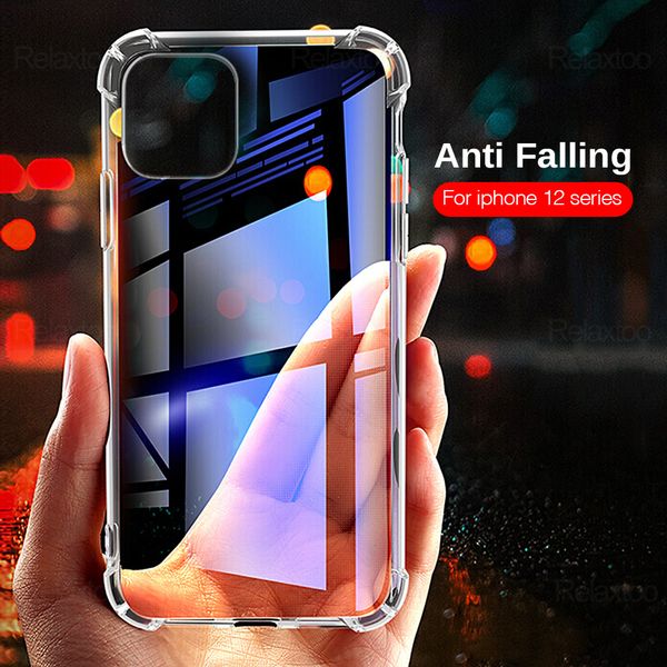 

tpu transparent phone case clear shockproof cover for iphone 12 11pro max xs xr 6s 7 8plus protector