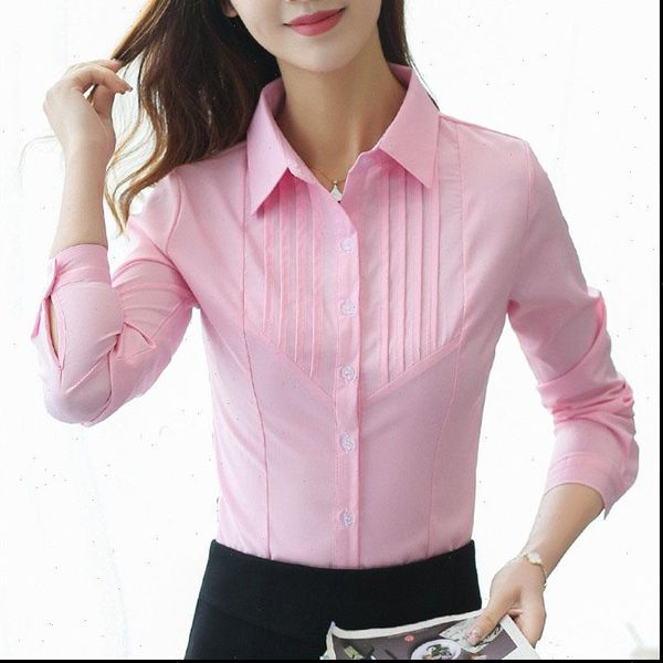 

office white pink womens shirt long sleeve plus size 5xl blusa feminina