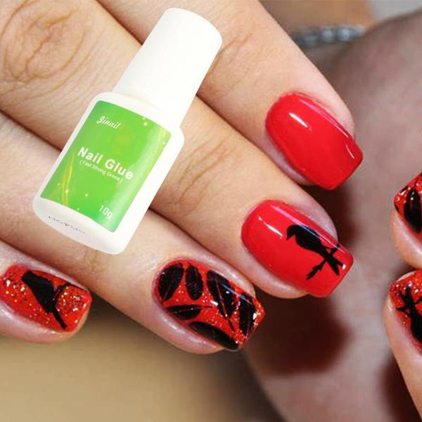 

nail gel 10ml treatments tools paste glue inlay correction patch, Red;pink