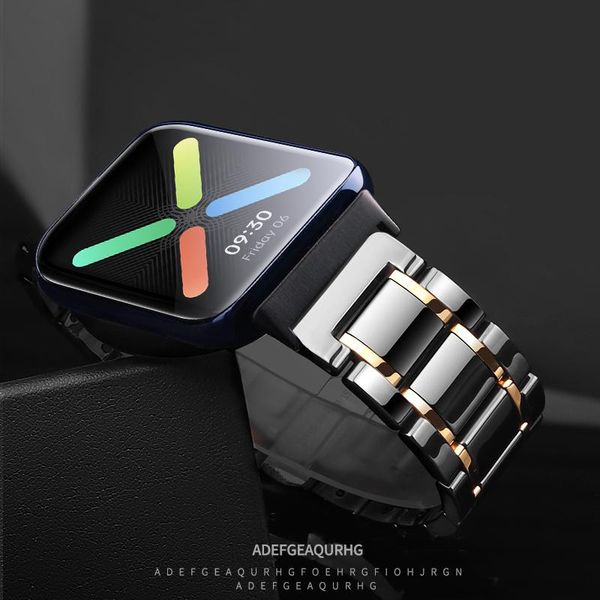 

watch bands ceramic strap for oppo 46mm replacement wristband 41mm bracelet accessories black, Black;brown