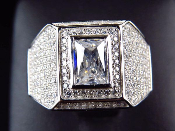 

wedding rings luxury antique men's ring hip hop bling vintage men engagement band, Slivery;golden