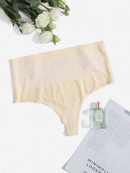 

plus plain high waisted panty f2nt#, Black;white
