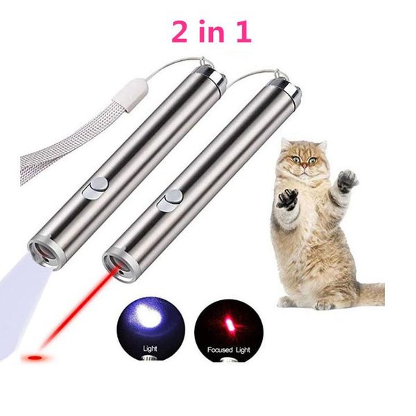 

cat toys upgrade 2-in-1 led laser pet toy&led light better pen red dot toy sight interactive with