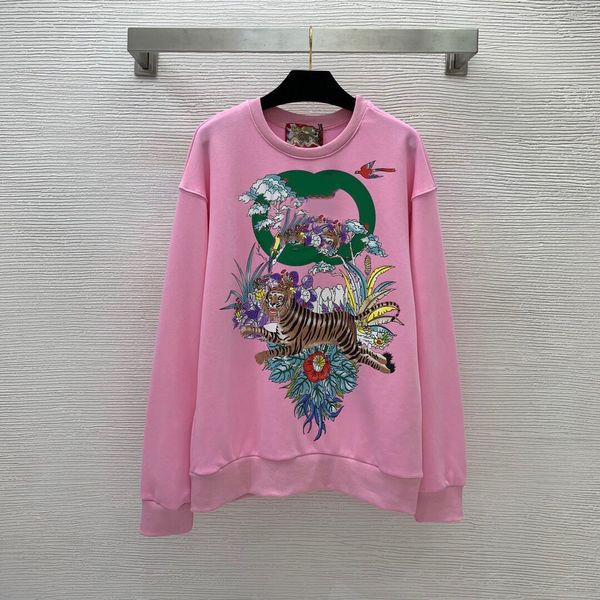 

229 2022 spring brand same style sweater regular long sleeve crew neck pullover blue pink sweater women clothes nishi, White;black