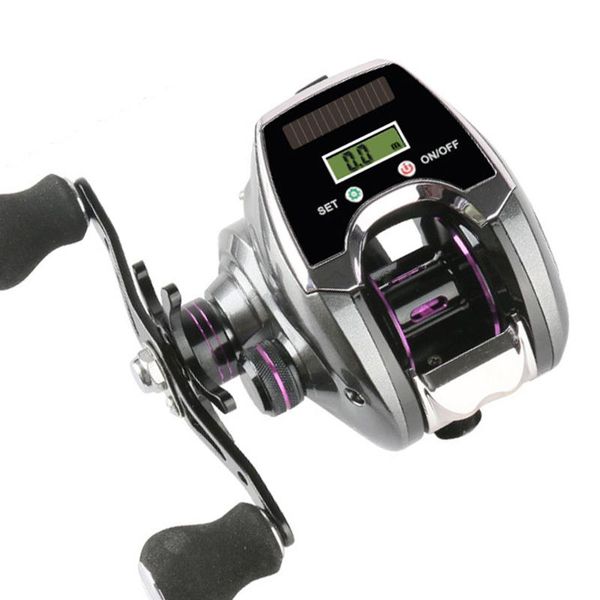 

solar charging board electric baitcasting fishing reel digital display line counter wheel speed ratio 8.0:1 super magnetic brake reels
