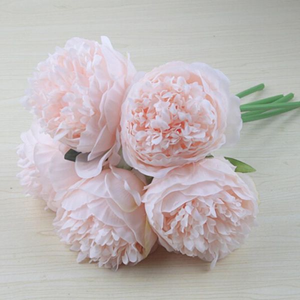 

decorative flowers & wreaths 5 heads silk peonie peony artificial flower christmas home decoration real touch wedding party year gift floral