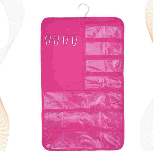 

storage boxes & bins 1pc hanging bag jewelry organizer holder for dorm home office (size l, rosy)
