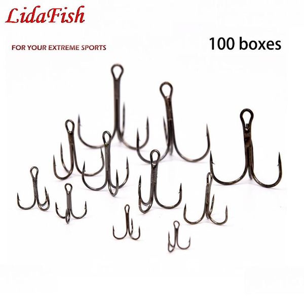 

boxed (100 units) three anchor hook fishing gear wholesale super high carbon steel ocean rock hooks