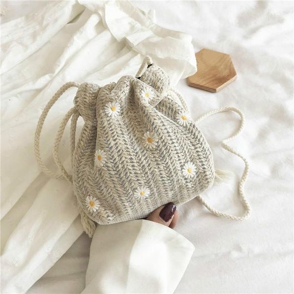 

fashion lace bucket woven shoulder messenger small beach bag evening bags