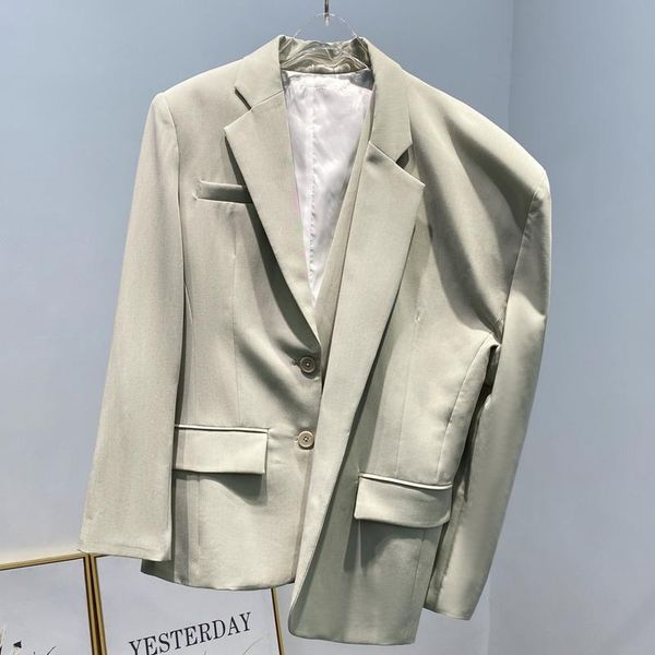 

[ewq] 2021 autumn sweet women jacket long sleeve single breasted ladies office coat korea plus size suits outwear qv141606 women's & bl, White;black