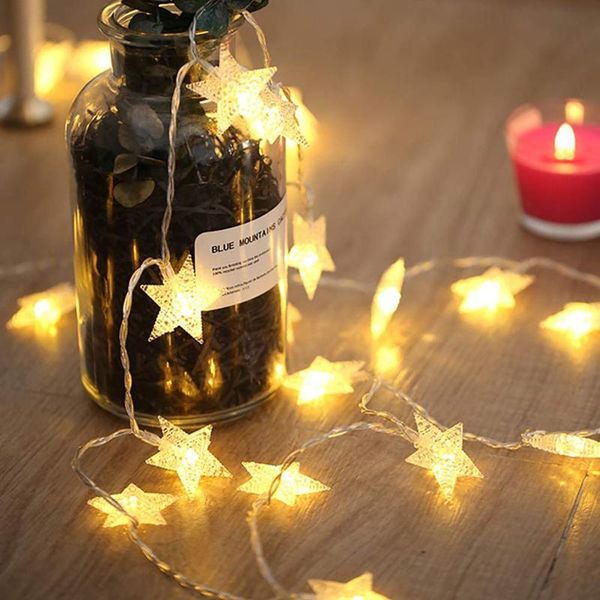 

storage boxes & bins battery operated star string lights led fairy christmas party wedding decoration operate twinkle lighg