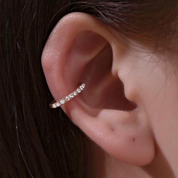 1 PÇ Minúsculo Ear Cuff, Clip-on Screw Back Delicioso Conch Huggie CZ Anel de Nariz de Diamante Não Perfurado Moda Jóias Presentes Femininos