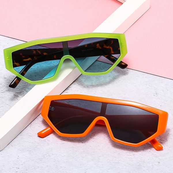 

sunglasses 2021 retro colorful one piece cat eye women fashion gradient eyewear men green purple sun glasses shades uv400, White;black