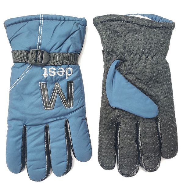 

outdoor gloves men winter thickened velvet padded thermal and windproof non-slip cycling leather gloves factory direct sales one piece drops, Blue;gray