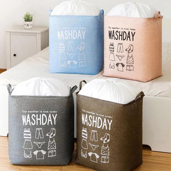 

storage bags foldable clothing organizers laundry basket waterproof dustproof sorting bag toys bucket