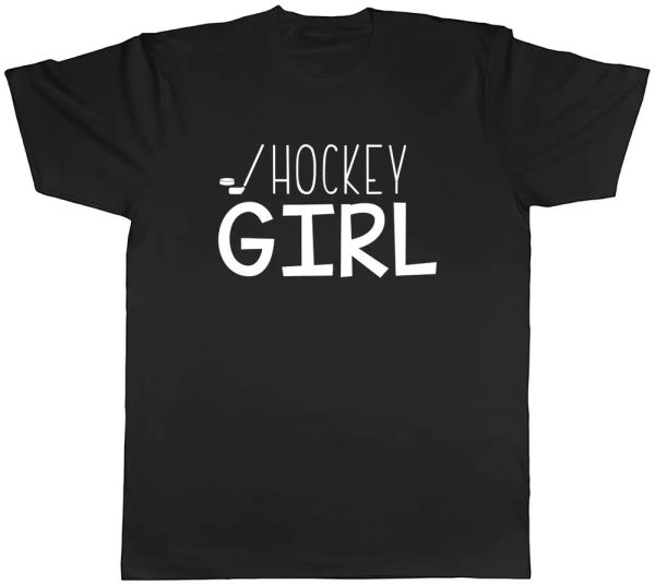 

hockey girl mens t-shirt tee, White;black