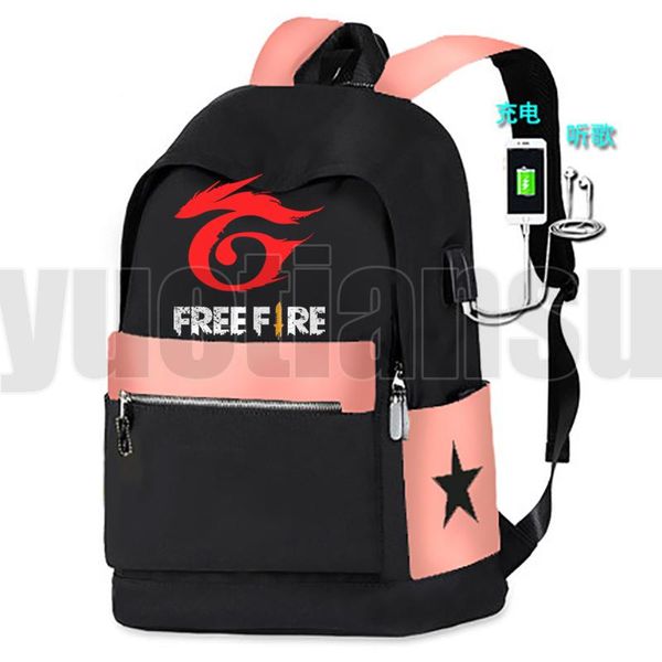 

backpack usb charging game fire garena roupa angelical hip hop bookbag lapwomen travelbags girls school bag