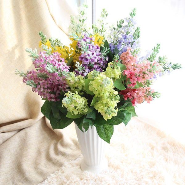 

zinmol 7 branches/bouquet artificial hyacinth violet flower fake silk mariage birthday party bridal floral home decor decorative flowers & w