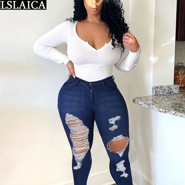 

clothes for women big hole pocket placket with zipper trousers skinny casual full length fashion small feet jeans 210520, Blue