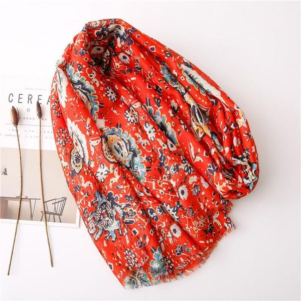 

scarves 1pcs foulard summer beach wrap tropical flower print shawls women's bandana muslim hijab high quanlity pashmina, Blue;gray