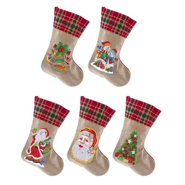 

christmas decorations diy 5d diamond painting rhinestone sock embroidery mosaic gift bag art craft home party decoration kid