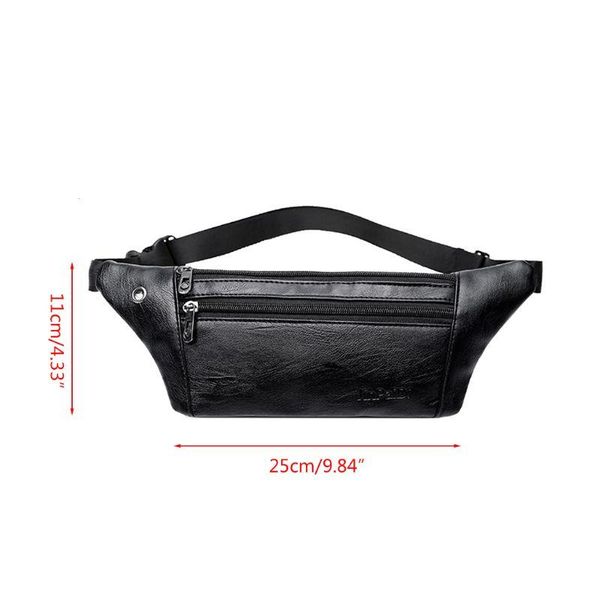 

waist bags men pu leather belt bum phone pouch fanny pack crossbody shoulder sport zip bag j60d