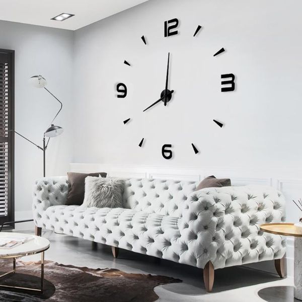 

wall clock quartz watch reloj modern design large decorative clocks europe acrylic stickers living room klok