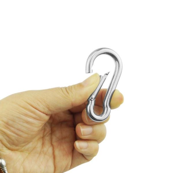 

cords, slings and webbing 304 stainless steel spring snap carabiner quickdraw hook, 5 x 50mm/0.20 1.97inch