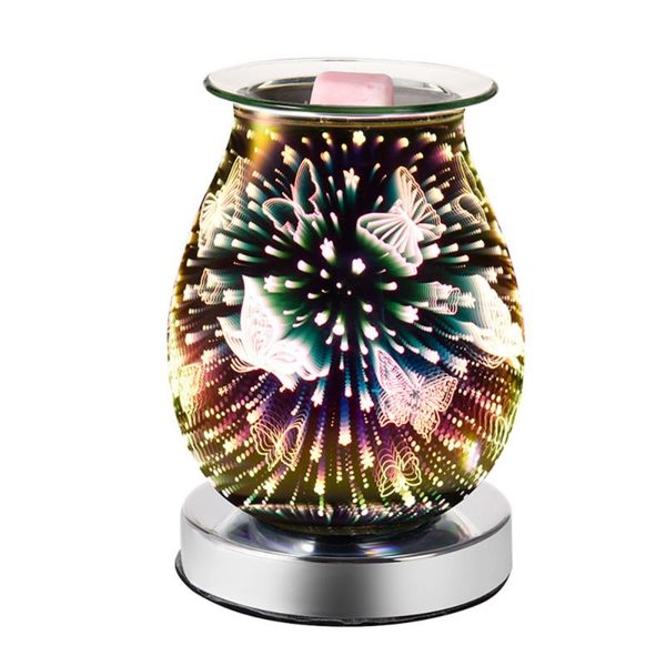 

touch firework lamp night light diffuser melt burners 3d creativity glass butterfly creative electric fragrance lamps