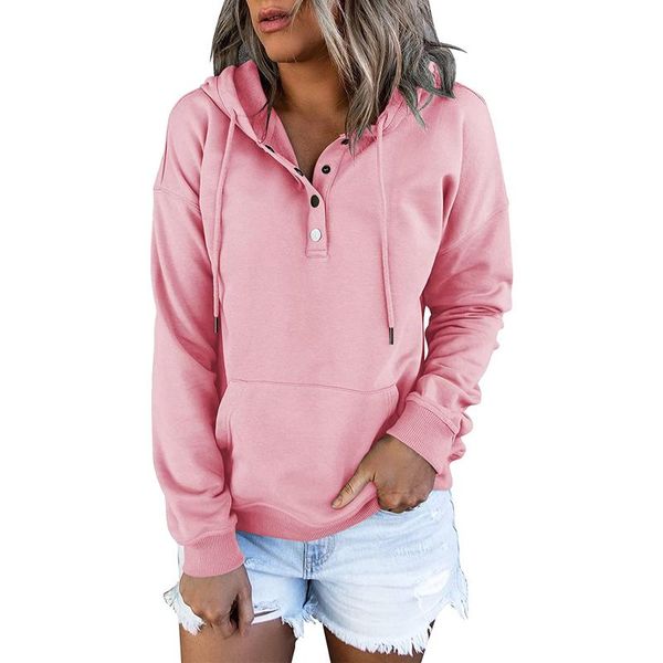 

women's hoodies & sweatshirts women solid color sweater, adults casual long sleeve hooded sweatshirt with drawstring, pocket, Black