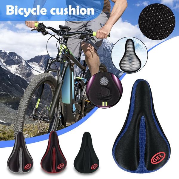 

bike saddles mtb mountain cycling thickened extra comfort ultra soft silicone 3d gel pad cushion cover bicycle saddle seat #9