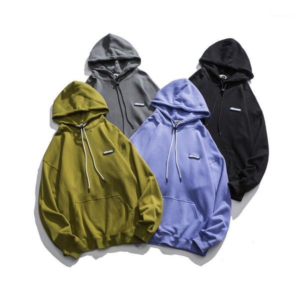 

men's hoodies & sweatshirts fall fashion casual cotton solid color hooded sweater men, Black