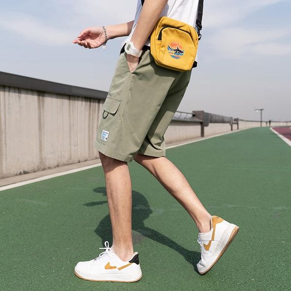 

men's shorts korean style goods 2021 summer leisure large pocket classic brand cargo, White;black