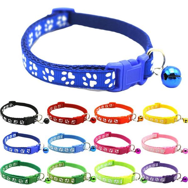 

cat collars & leads cute bell collar dog cartoon funny footprint teddy bomei accessories animal goods