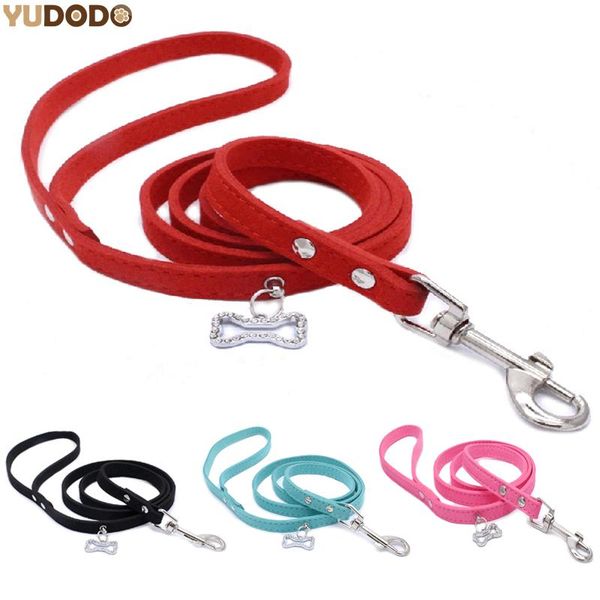 

dog collars & leashes soft suede leather small pet leash with rhinestone bone pendant puppy cat walking leads for chihuahua yorkshire