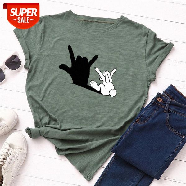 

women's loose round neck short-sleeved cotton t-shirt #wp4n, White