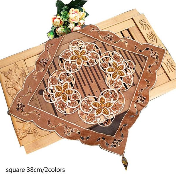 

mats & pads lace beads embroidery table place mat christmas pad cloth placemat tableware cup napkin dish doily kitchen accessory
