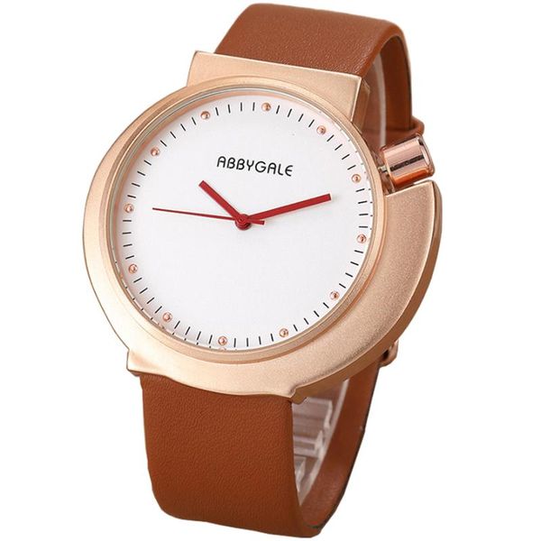 

unique creative women watch fashion ladies wrist watches drop vintage leather quartz clock relogio feminino wristwatches, Slivery;brown